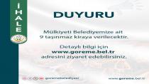 Göreme Belediyesi’nden Kiralama İhalesi Duyurusu